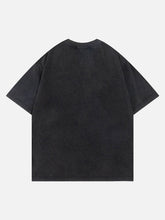 T-Shirt mit verwaschenem Fuzzy-Schriftdruck